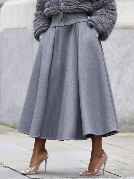 Loose Urban Plain Maxi Skirt