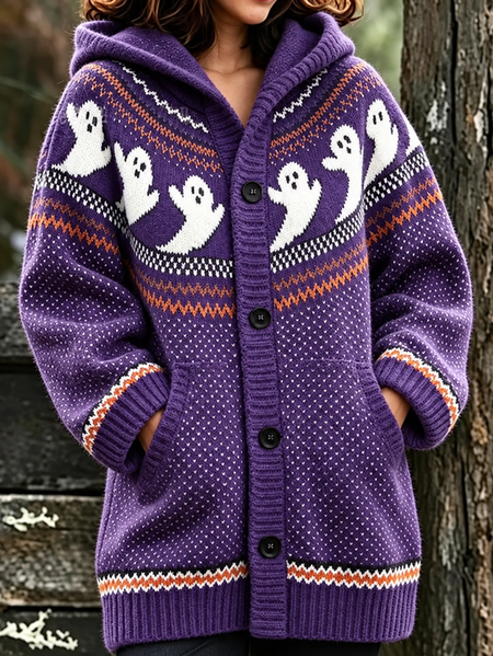 Vintage Regular Fit Geometric Printing Knit Top