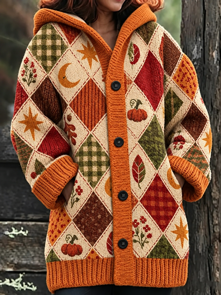 Casual Hoodie Regular Fit Knit Top