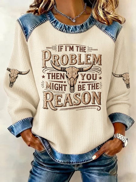 Vintage Text Letters Crew Neck Long Sleeve Sweatshirt