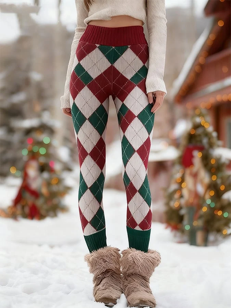 Women Plaid Vintage All Season Long Leggings