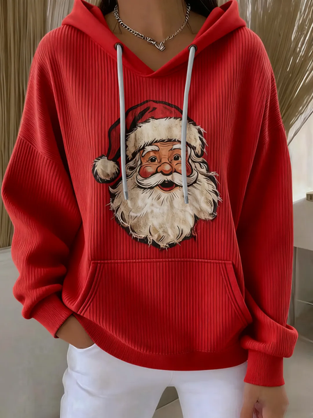 Casual Santa Claus Hoodie Long Sleeve Hoodie