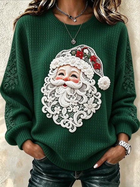 Women Floral Crew Neck Casual Spring/Fall Long Sleeve Sweatshirt
