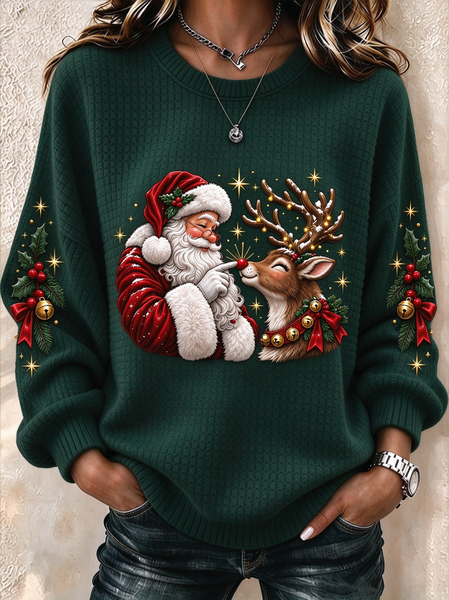 Women Floral Crew Neck Casual Spring/Fall Long Sleeve Sweatshirt