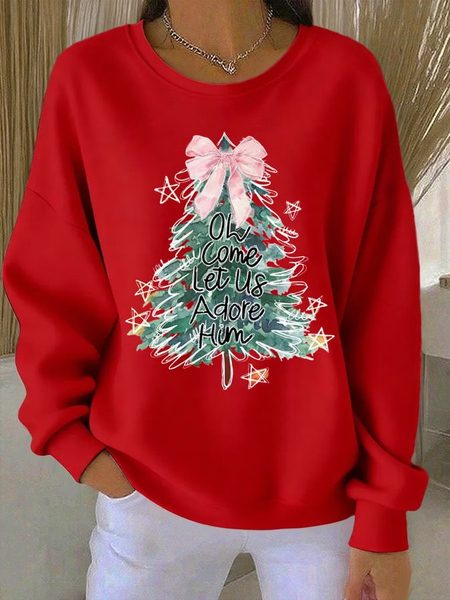 Women Text Letters Crew Neck Printing Casual Spring/Fall Long Sleeve Sweatshirt