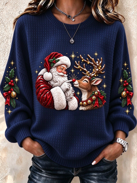 Casual Floral Crew Neck Long Sleeve Sweatshirt