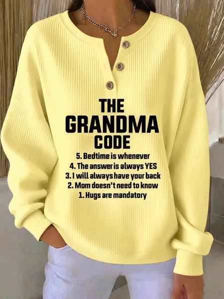 Women Abstract Henley Collar Printing Casual Spring/Fall Long Sleeve Sweatshirt