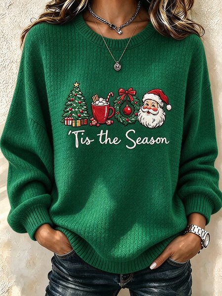 Women Text Letters Crew Neck Casual Spring/Fall Long Sleeve Sweatshirt