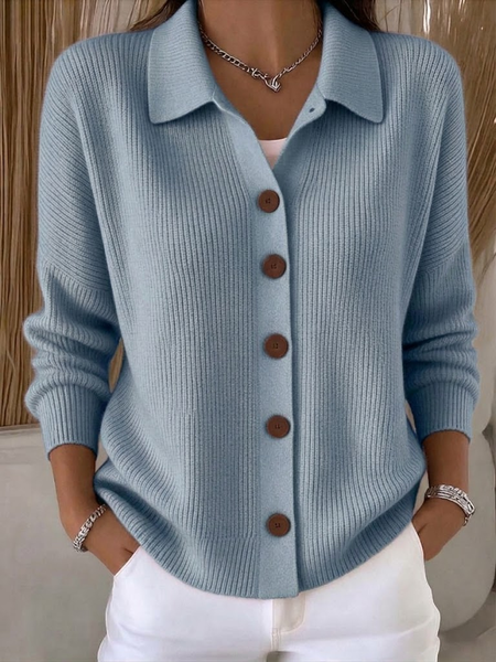 Women Plain Long Sleeve Comfy Vintage Printing Cardigan