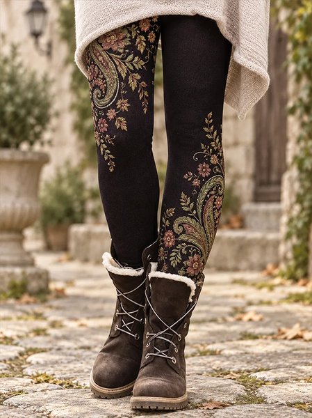 Women Floral Vintage All Season Long Leggings
