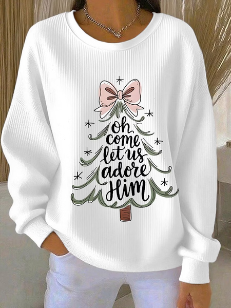 Casual Text Letters Crew Neck Long Sleeve Sweatshirt