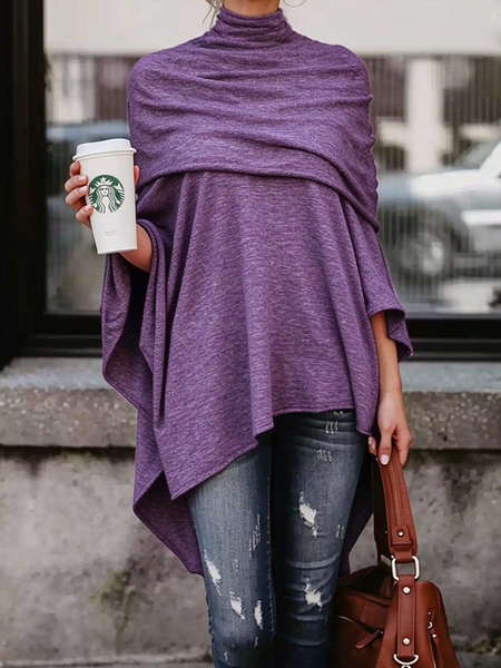 Urban Plain Loosen Turtleneck Shirt