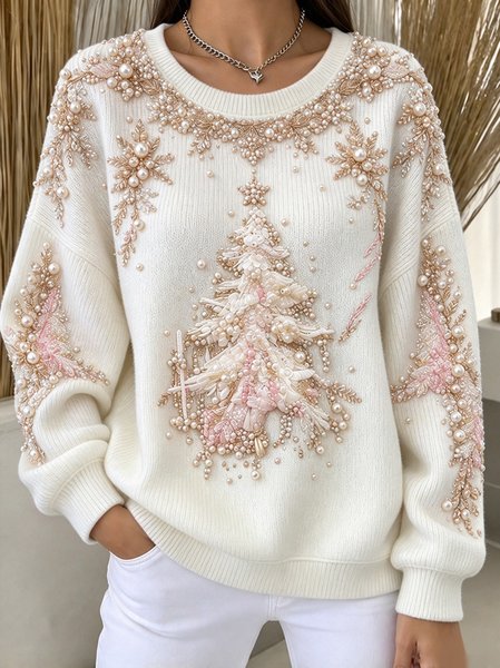 Casual Floral Crew Neck Long Sleeve Sweatshirt