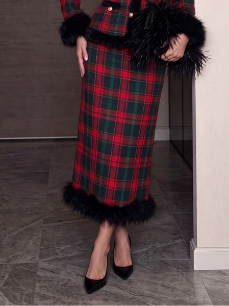 Urban Printing Plaid Maxi Skirt