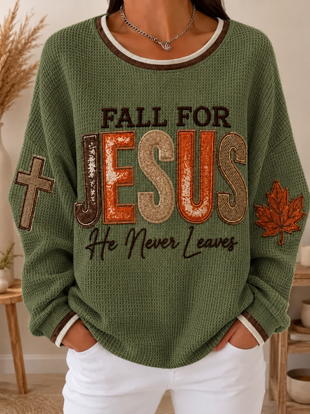 Casual Jesus Copy Crew Neck Long Sleeve Sweatshirt