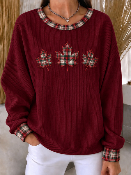 Casual Color Block Crew Neck Long Sleeve Sweatshirt