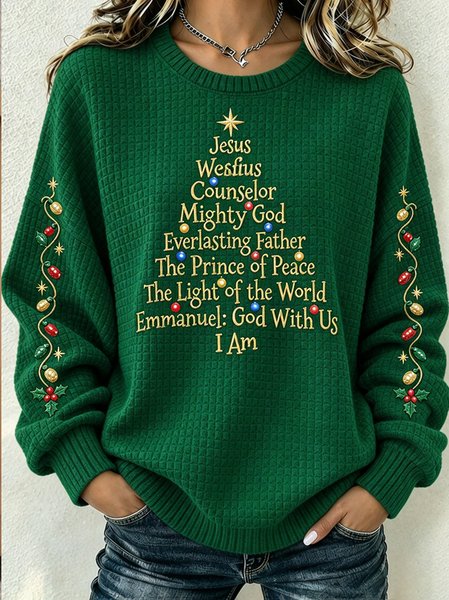 Casual Text Letters Crew Neck Long Sleeve Sweatshirt