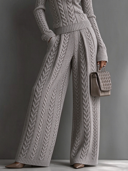 High Elasticity Casual Plain Straight Sweater Pants