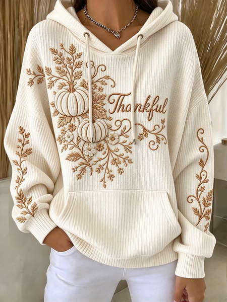 Casual Floral Hoodie Long Sleeve Hoodie