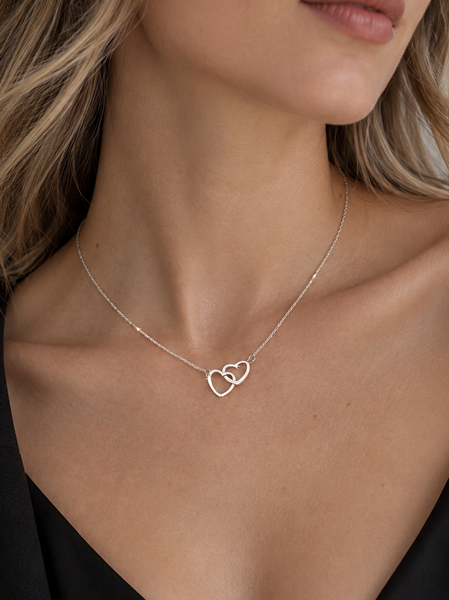 Elegant Double-Ring Heart-Shaped Minimalist Necklace