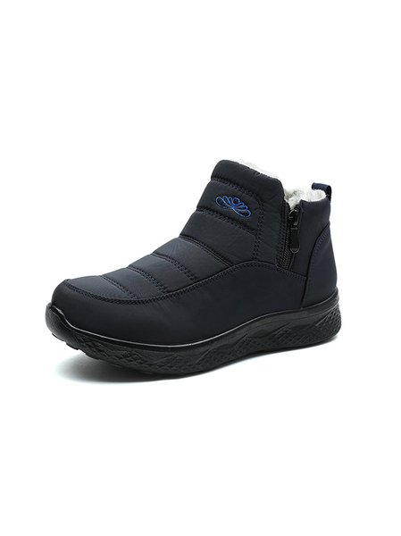 Casual Plain Slip On Flat Heel Snow Boots