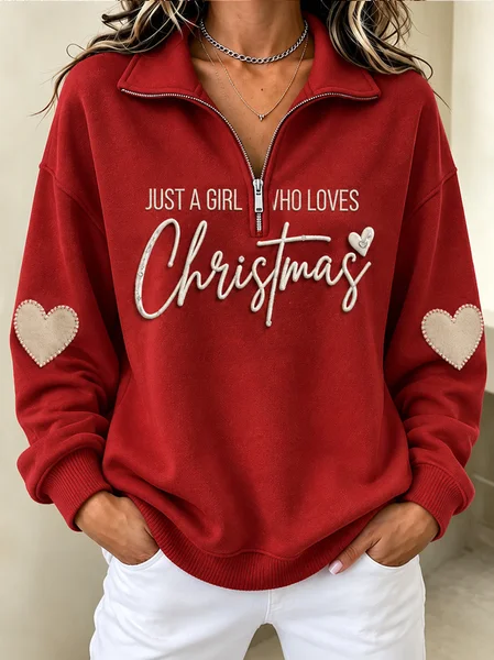 Casual Text Letters Shawl Collar Long Sleeve Sweatshirt Casual Text Letters Shawl Collar Long Sleeve Sweatshirt