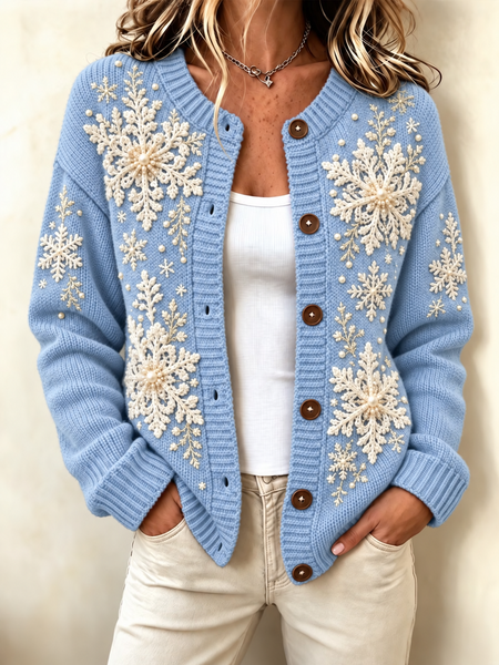 Women Christmas Long Sleeve Comfy Casual Printing Cardigan Women Christmas Long Sleeve Comfy Casual Printing Cardigan