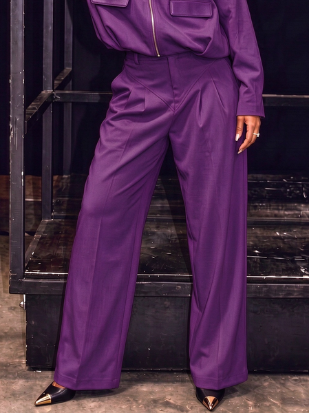 Casual Plain Straight Pants