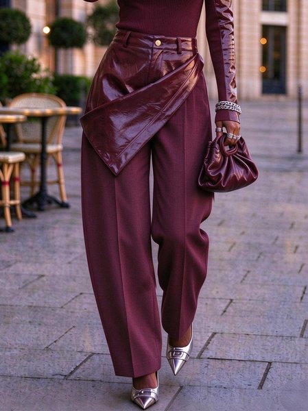 Urban Plain Split Joint Slim Taper Pants