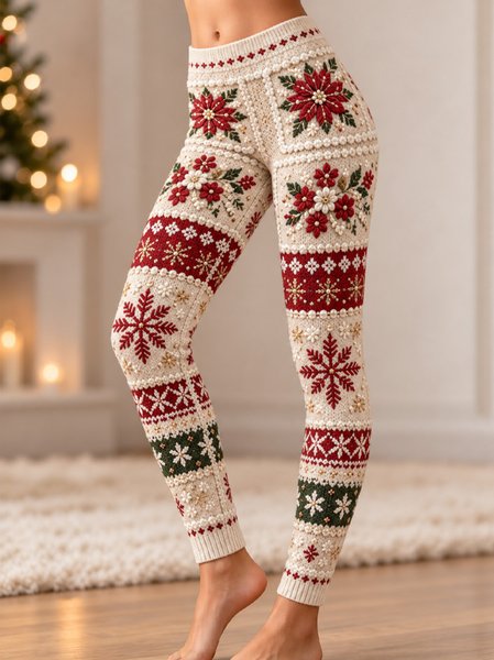 Women Floral Casual All Season Long Leggings