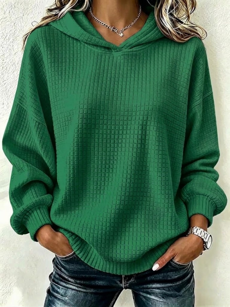 Women Plain Long Sleeve Casual Daily Spring/Fall Hoodie