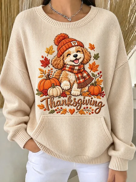 Women Text Letters Crew Neck Casual Spring/Fall Long Sleeve Sweatshirt