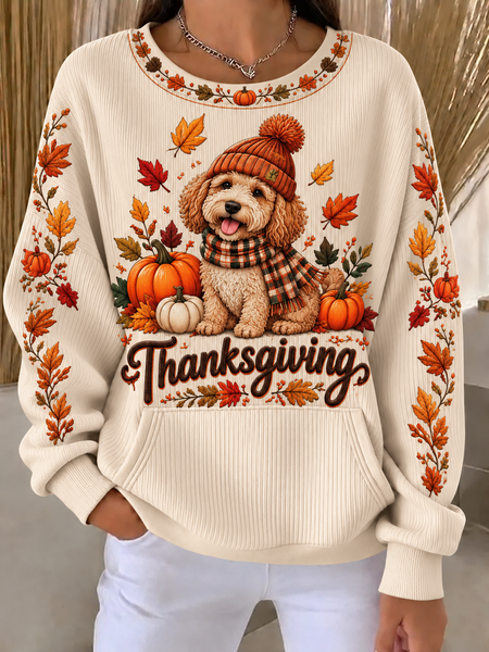 Women Text Letters Crew Neck Casual Spring/Fall Long Sleeve Sweatshirt