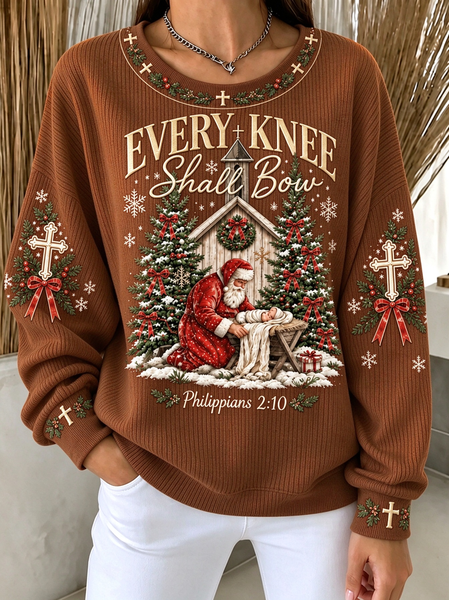 Casual Text Letters Crew Neck Long Sleeve Sweatshirt