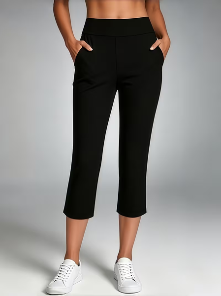 Plain Regular Fit Sports Yoga Pants
