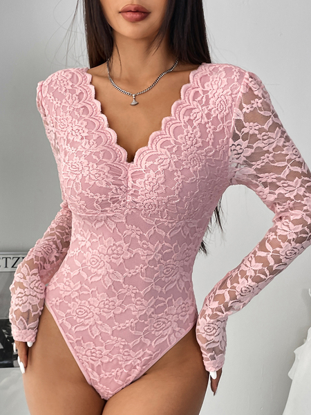 V Neck Elegant Lace Jumpsuit
