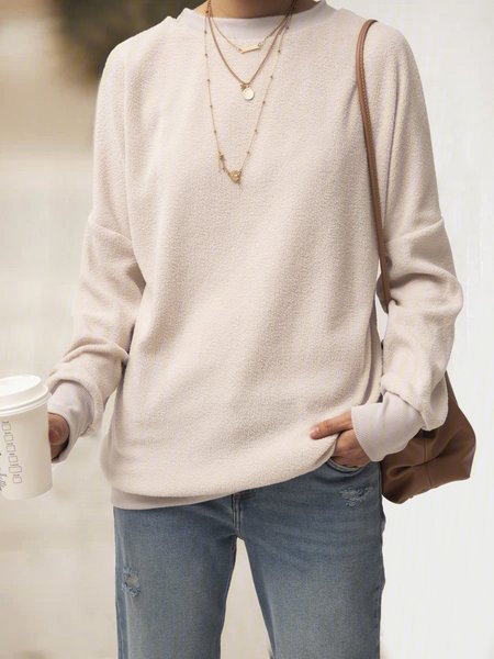 

Maglione Casuale Grigio Chiaro di Misto Cotone Maniche Lunghe, Hoodies & Sweatshirts