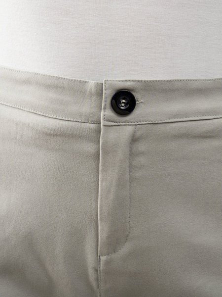 

Plus Size Cotton-Blend Casual Solid Pants, Grey, Pants