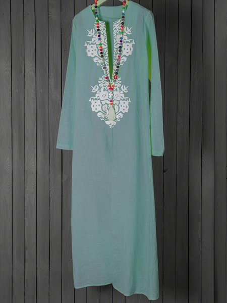 

Shift Women Holiday Long Sleeve Slit Fall Dress, Light blue, Casual Dresses