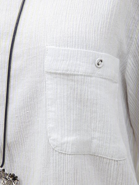 

White Cotton Casual Shirts & Tops, Blouses