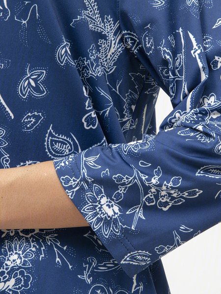 

Cotton 3/4 Sleeve Shirts Blouses, Blue, Auto-Clearance