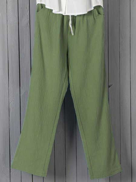 

Summer Capri Pants Pockets Drawstring Casual Pants, Army green, Bottoms