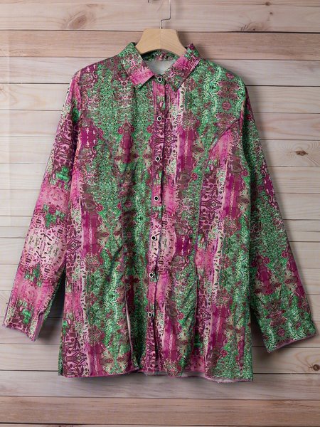 

Casual Chiffon Floral-Print V Neck Blouse, Purple, Shirts & Blouses