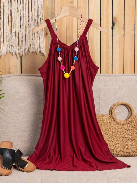 

Spaghetti Summer Casual Dresses, Red, Casual Dresses