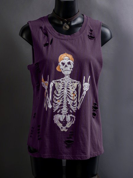

Women Casual Crew Neck Statement Tops, Purple, Tanks & Camis