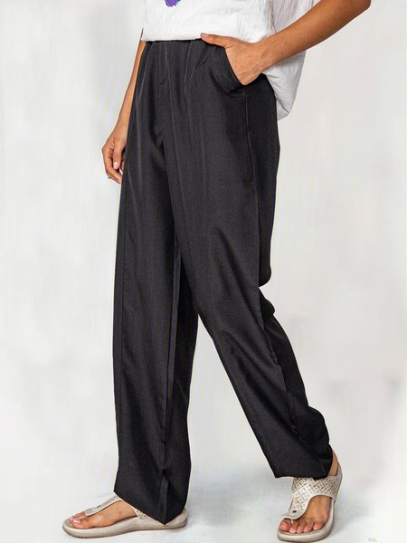 Plain Pants, Black, Pants