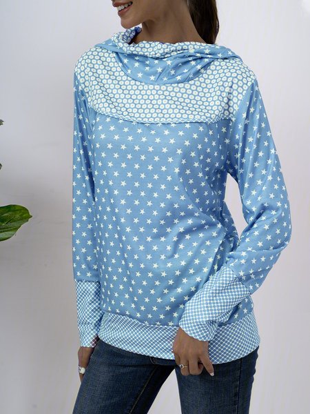 

Long Sleeve Casual Printed Hoodies & Sweatshirts, Blue, Hoodies & Sweatshirts