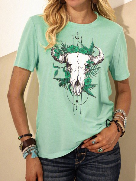 

Green Cotton Vintage Floral Printed Shirts & Tops, Tops
