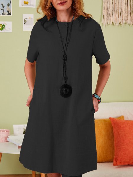 

Crew Neck Casual Dresses, Black, Basic Dresses