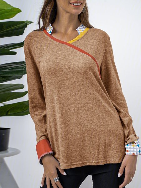 

Printed V Neck Long Sleeve T-Shirts, Khaki, Hoodies & Sweatshirts